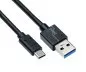 Preview: USB 3.1 C tipa kabelis - 3.0 A spraudnis, 5 Gbps, 3A uzlāde, melns, 1,00 m, daudzpakāpju maisiņš